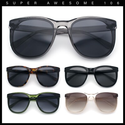Unique Curved Inset Lens Horn Rim Plastic Retro Hipster Sunglasses