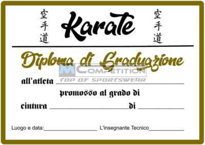 10 DIPLOMA DI graduazione Karatedo Premiazione Cambio Cintura Arti Marziali EUR 15,00 - IT
