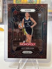 2024 Panini WNBA Monopoly Prizm Jacy Sheldon Rookie Red & Black Icons #67 Wings