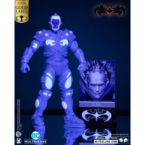 McFarlane Toys Batman & Robin Mr. Freeze Black Light Edition Gold Label EE - New
