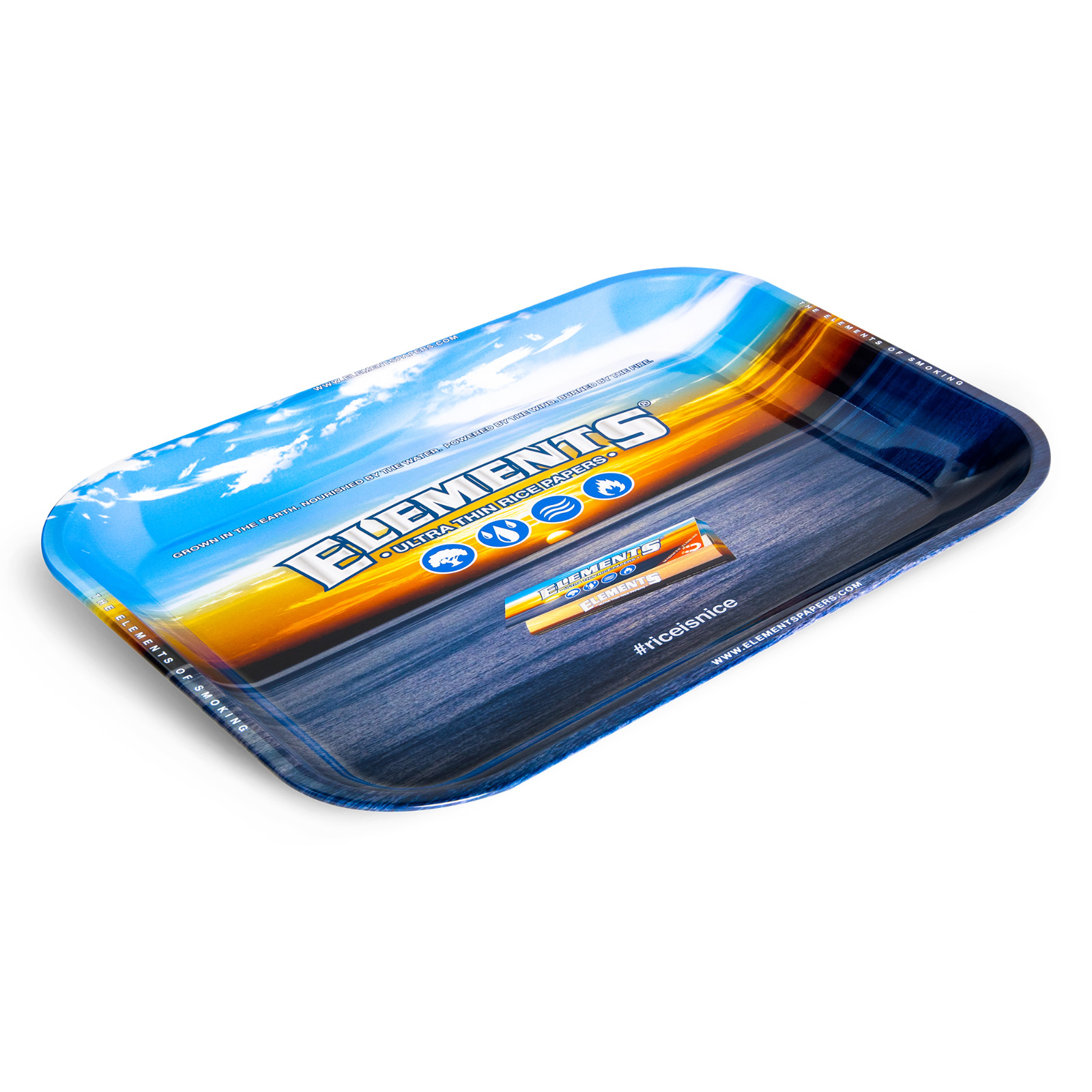 Elements Small Rolling Tray Metal 11 x 7 - Fast Free Shipping