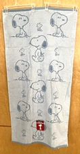 PEANUTS SNOOPY WOODSTOCK Beach / Bath Towel 24" x 48" Cotton Two Tone Blue Grey