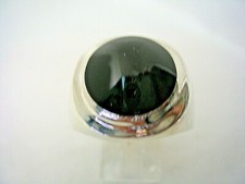 BLACK ONYX RING IN STERLING SILVER ONYX IS 15MM ROUND RING COMES IN ALL SIZES
