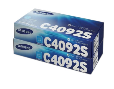 2x Original SAMSUNG Toner CLT-C4092S CLP 310N 315W CLX 3170 Neutrale Schachtel