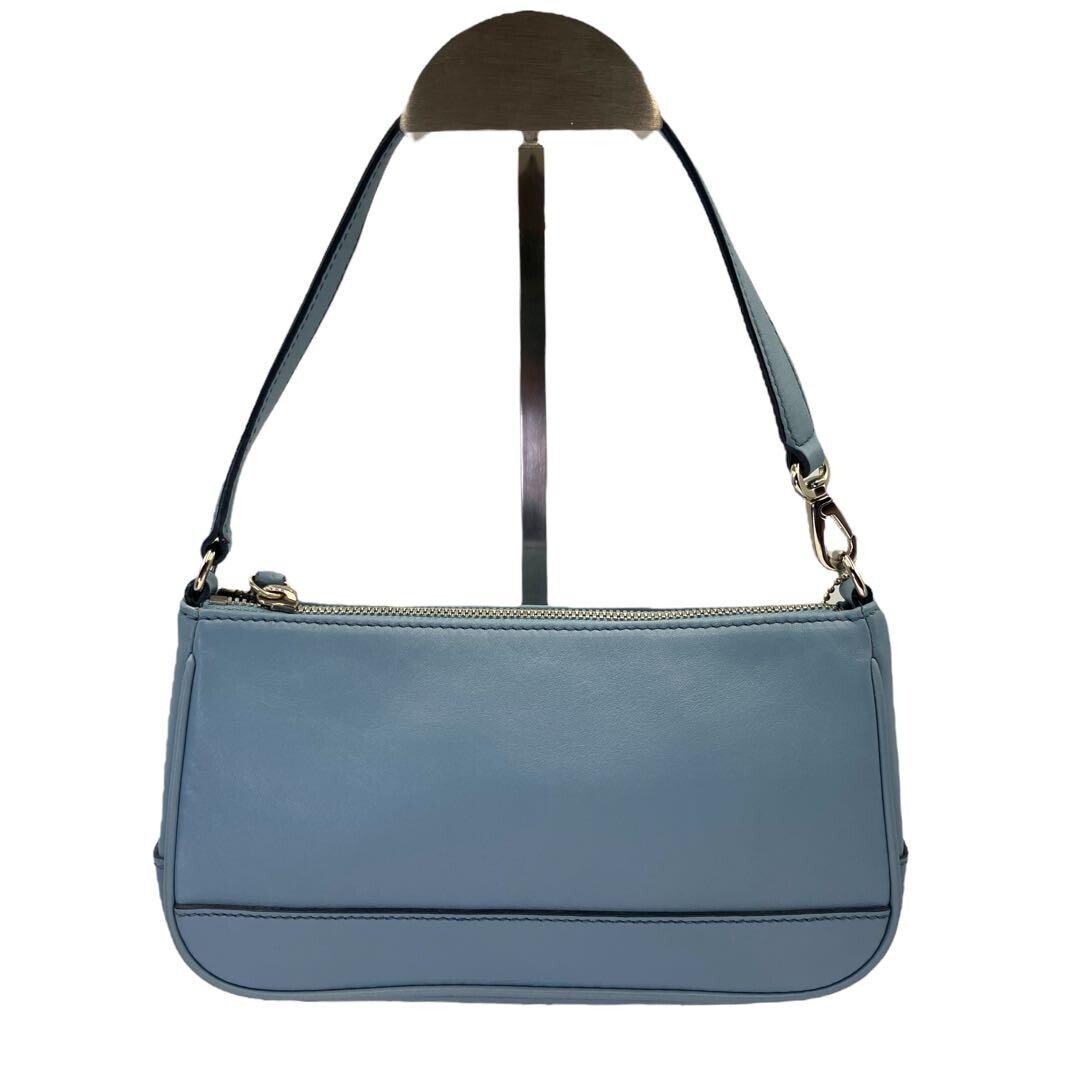 バッグ Coach Baguette Hampton Semi Demi Bag Coach Vintage Hamptons Azure Blue Signature East West Demi