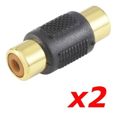 2 Pack RCA Coupler Barrel Connector Extension Joiner Audio Adapter Female Jack