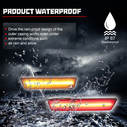 4x Amber Front Red Rear Bumper LED Side Marker Lights For 08-14 Dodge Challenger - Picture 7 of 12