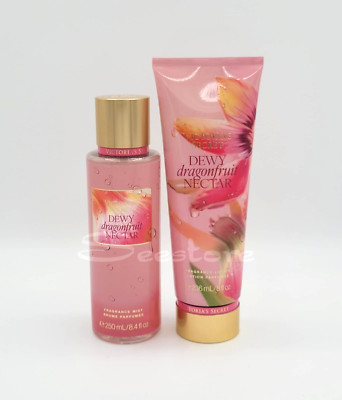 Victoria's Secret Dewy Dragonfruit Nectar Body Mist & Body Lotion Set of 2
