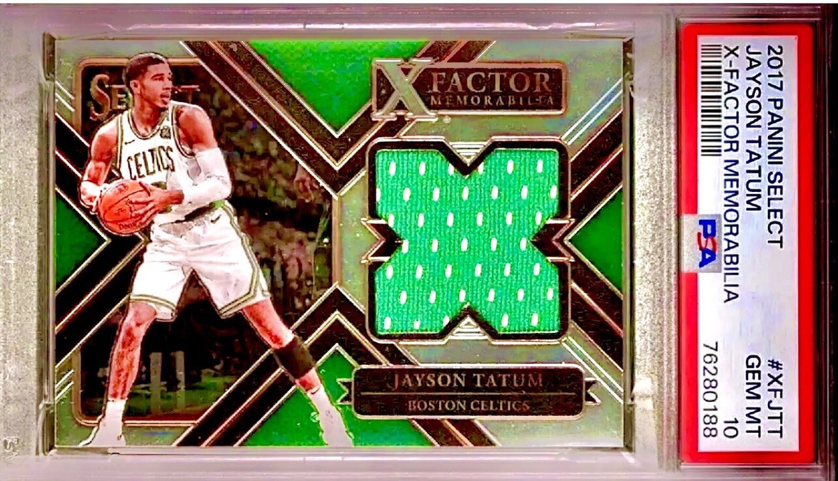 PSA 10 RC Jayson Tatum 2017-18 Select Rookie Patch Green Jersey 