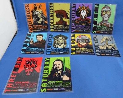 Star Wars Celebration Insider Pass Set 16 Complete 2000 Signed Ahmed BestJar Jar