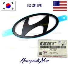 FRONT Hood Symbol Mark Emblem "H" BLACK COLOR ⭐OEM⭐ Hyundai Santa Fe 2024-2026