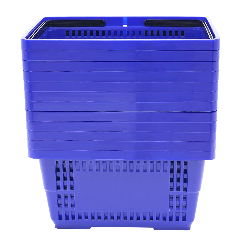 12x Shopping Baskets With Handles Retail Store Supermarket Baskets Stackable NEW - Image 4 of 4