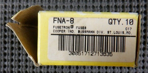 Cooper Bussmann FNA-8 Dual Element 8 Amp 125VAC Time Delay Fuse - Lot of 10 - Bild 2 von 2