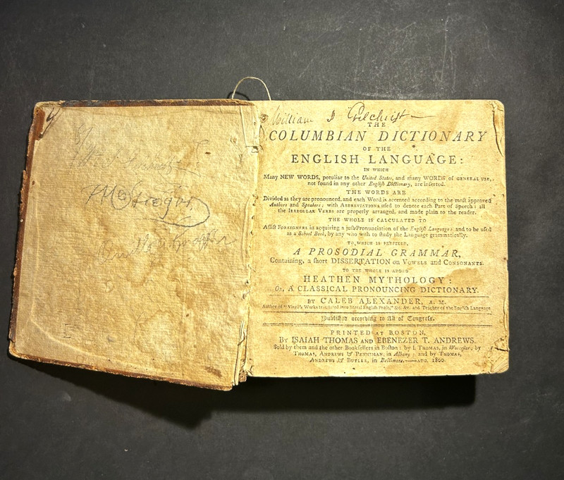 1800 Antique Volume of The Columbian Dictionary of the English Language