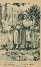 Künstler Ak Polnische Tracht, Singendes Liebespaar - 4624022