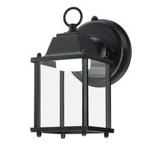 LIT-PaTH Outdoor Wall Light Dusk to Dawn, Aluminum, LED 1-pk D2d, 5000K Black