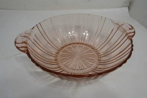 Anchor Hocking Pink Depression Glass 8" Bowl with Handles