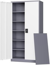 Metal Garage Storage Cabinets with Lock Door and Adjustable Shelves