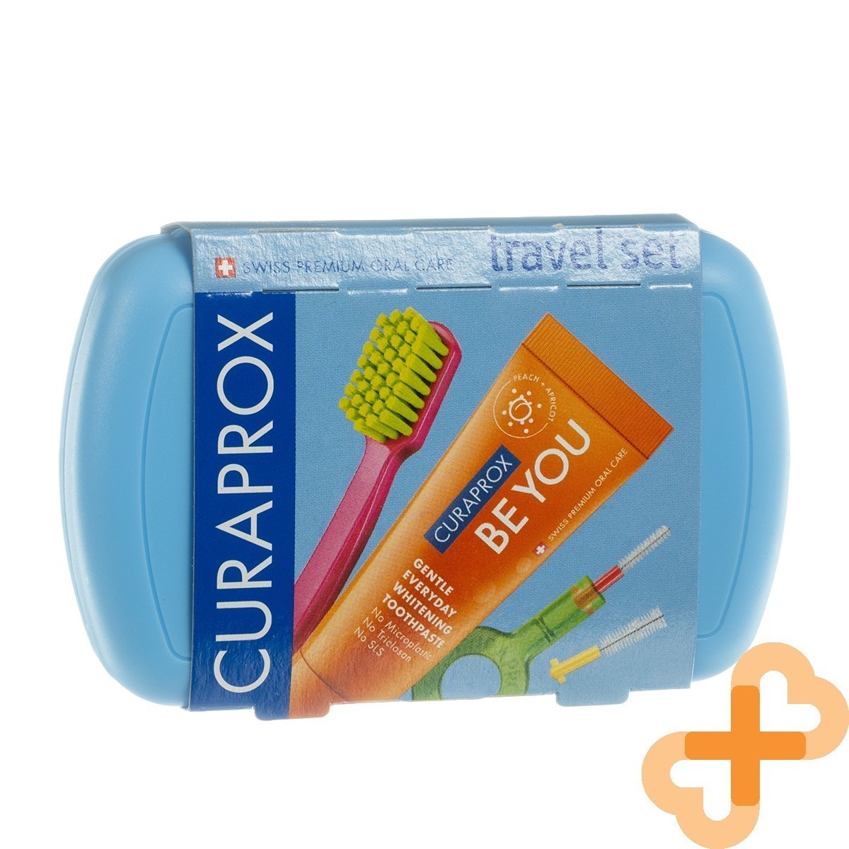 CURAPROX TRAVEL SET Blue Toothbrush Toothpaste Interdental Brush Mint
