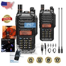 Waterproof GMRS Radios 2 Pack Long Range 5 Mile Rechargeable w/ RA-MD2 Antennas