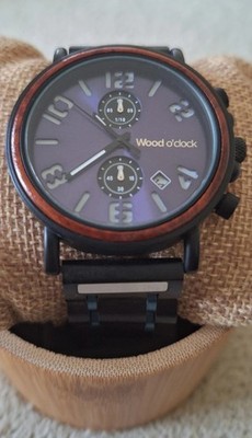Herren Armbanduhr von Wood o'clock mit Blauem Zifferblatt