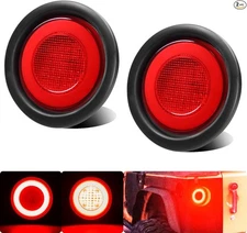 2pcs 4 inch Round Red 64 LEDs Trailer Trucks Halo Brake Stop Running Red 2pcs