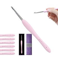 5.0mm Ergonomic Crochet Hook with Comfortable Handle, Hand-Polished Stainless...