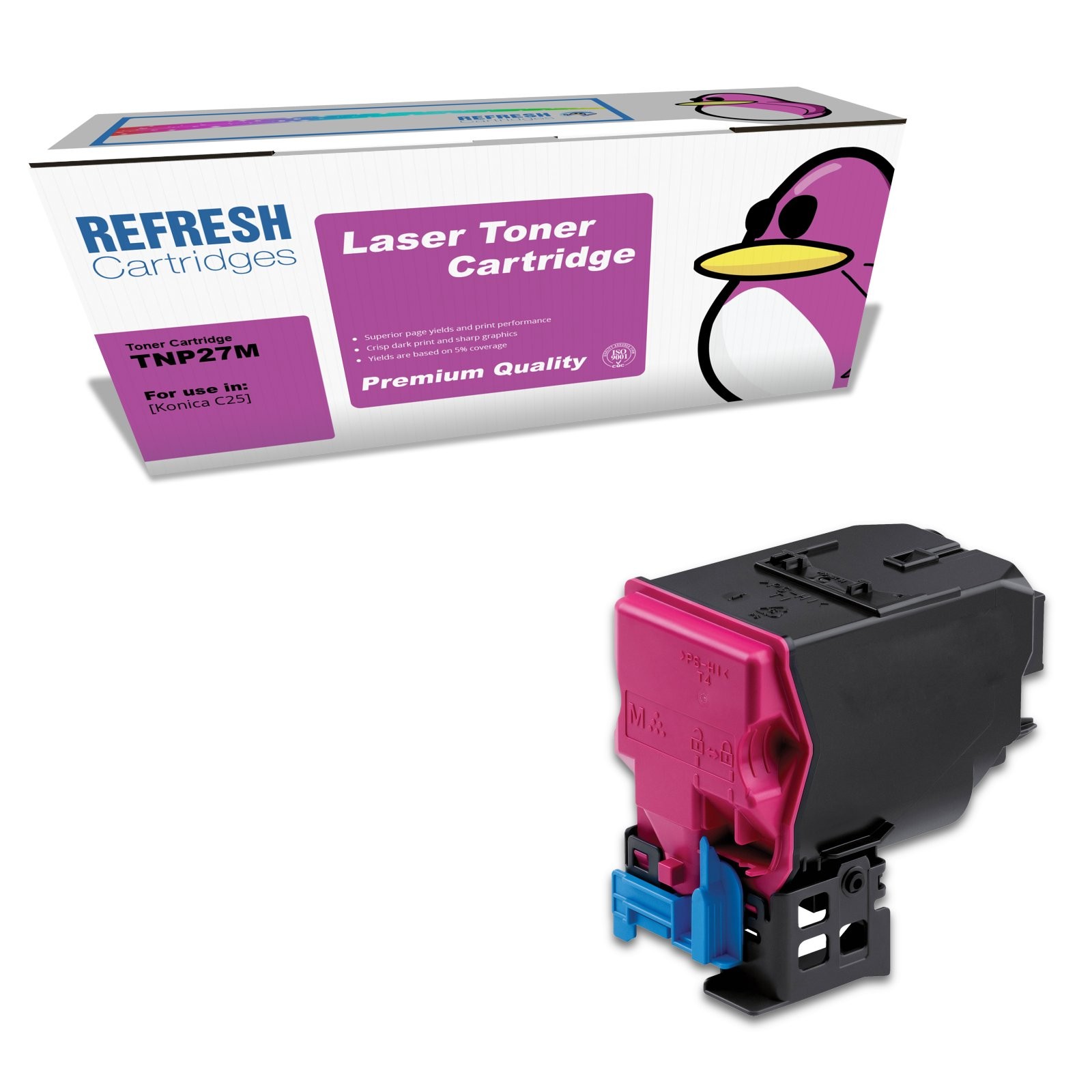 Refresh Cartridges Magenta TNP27M Toner Compatible With Konica Minolta Printers