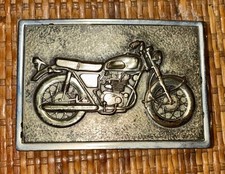 Vintage Brass Motorcycle Belt Buckle Copper Harley Indian Biker Rider 3.25" 2.5"