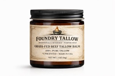 Pure Grass-Fed Beef Tallow for Skin Care Unscented Natural Moisturizer Balm 2 Oz