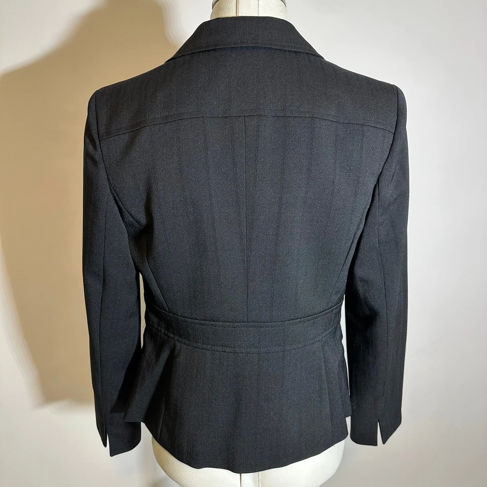 Jones Wear 套装黑色条纹 2 纽扣西装外套职业女式 8 码 — 第 4/4 张图片