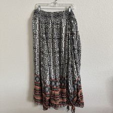 Live 4 TRUTH XL Rayon Gauze Maxi Skirt Tie Bottom Elastic Waist Boho Festival