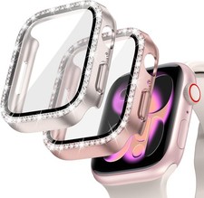 Goton 2-Pack Bling Case for Apple Watch Series 11/10 Screen Protector 42mm, Wome