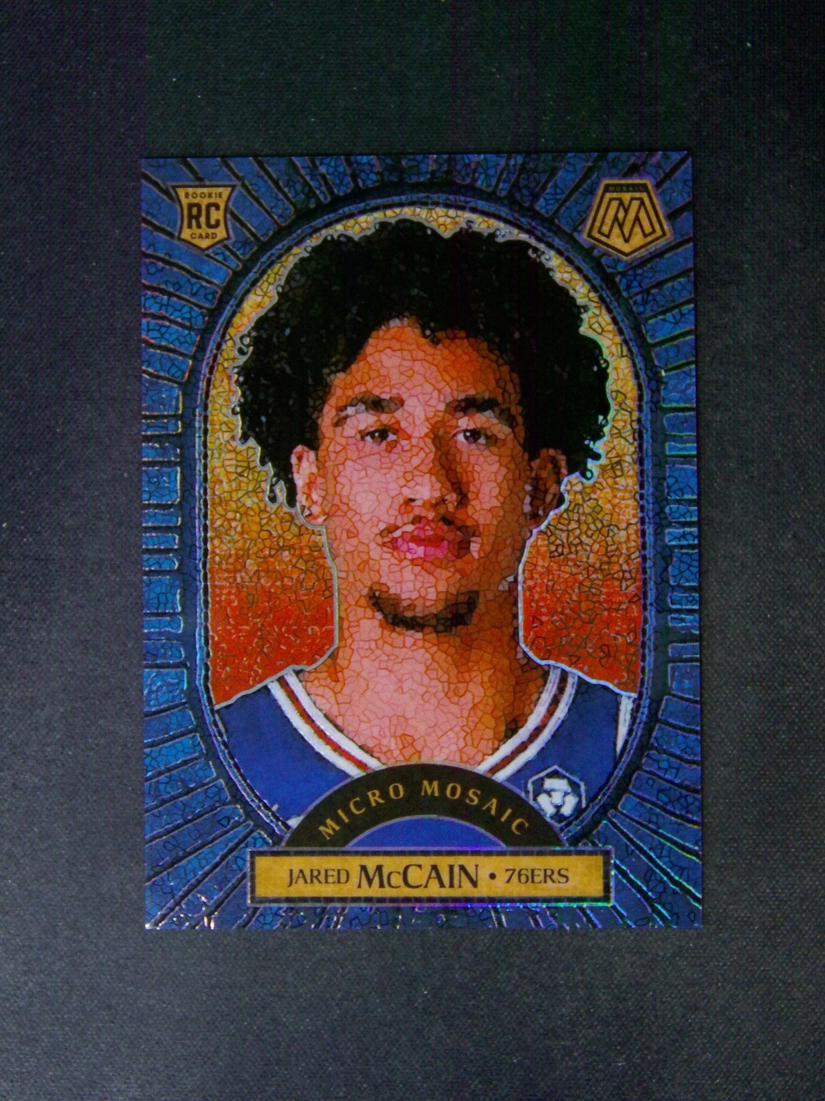 2024-25 Panini Mosaic Jared McCain #11 RC Rookie Micro Mosaic Case Hit SSP