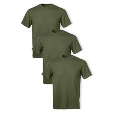 Soffe Men's 3 Pack USA Poly/Cotton Military Tee, OD Green, Large