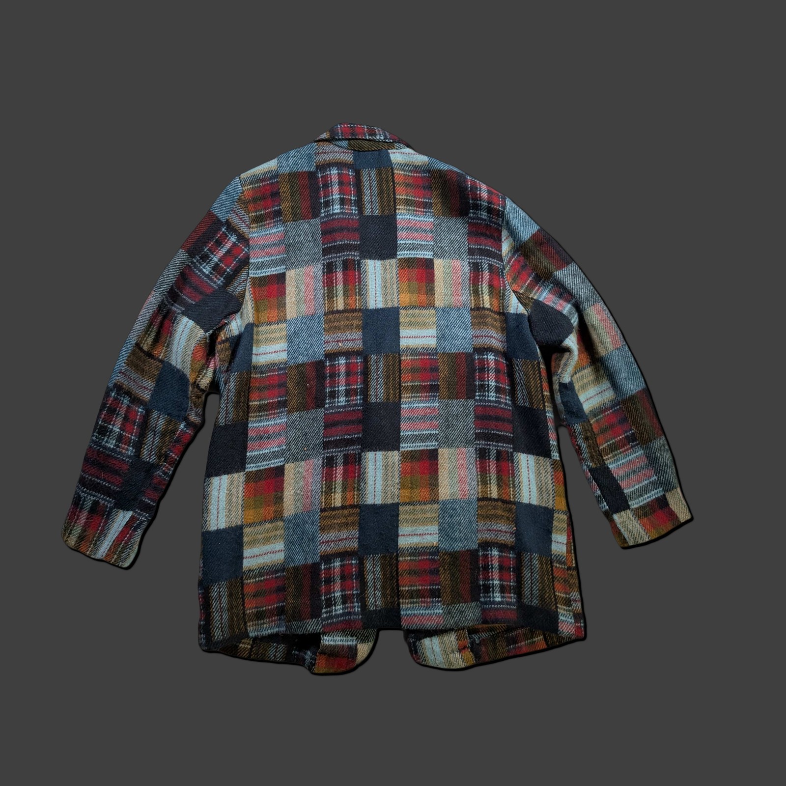 Large Joanna Wool Patchwork Flannel Jacket Vintag… - image 2