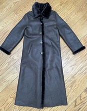 Simorra Barcelona Shearling Leather Coat Size FR38 US Small