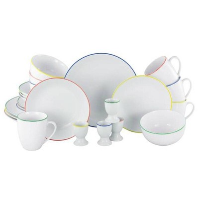 Kombiservice Luna Color Line - Porzellan - Weiß / Mehrfarbig - 24-teilig