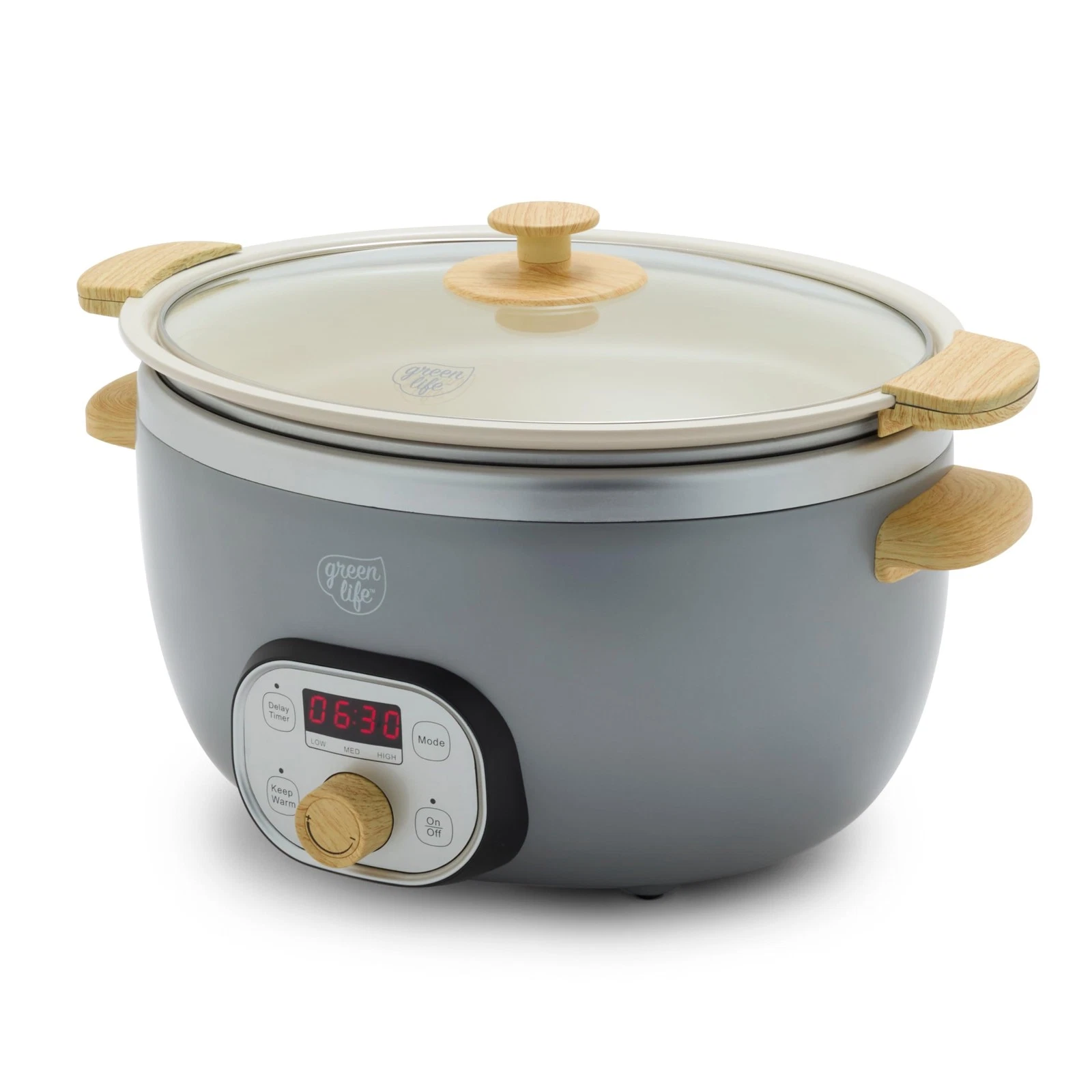 6 Quart Slow Cooker Ceramic Nonstick Extra Large Family Meal Prep Cooker