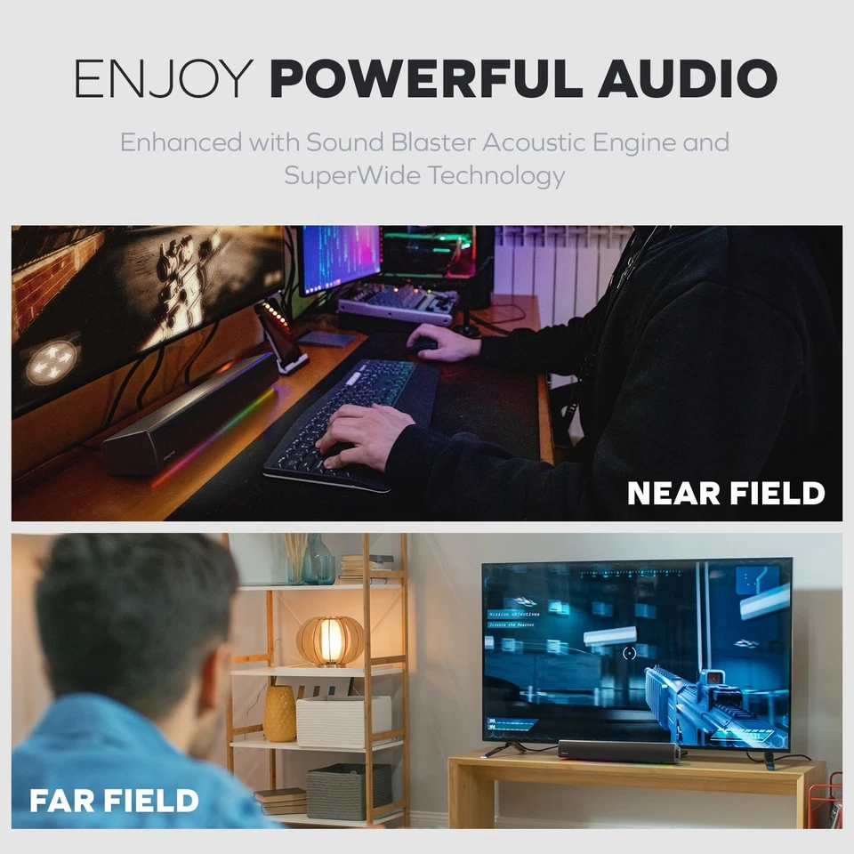 Sound Blaster GS5 RGB Sound Card Powerful Audio with Remote for TV PC and Mac - Image 3 of 4