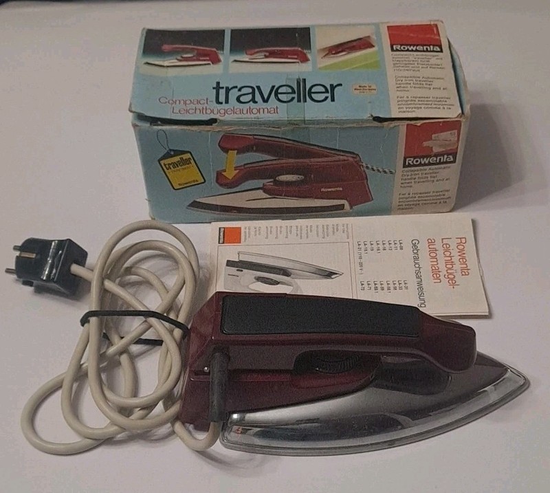 Rowenta LA-21 vintage travel iron. Made In West Germany 1200 Watt, 110/240V