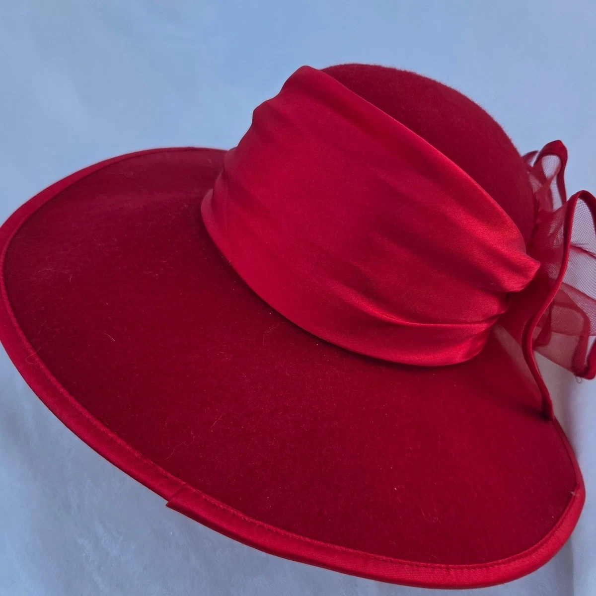 ladies red dress hats Felt Church/Dress Formal for Women for sale please read the size