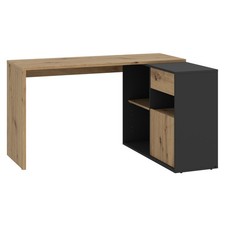 Eckschreibtisch - Artisan Eiche - anthrazit - 128x125 cm