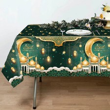 Ramadan Kareem Decor Castle Polyester Tablecloth Eid Mubarak Decor Ramadan Mubar