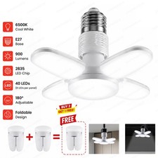 E27 LED Garage Light Bulb 28W Deformable Ceiling Fixture Lights Workshop Lamp US