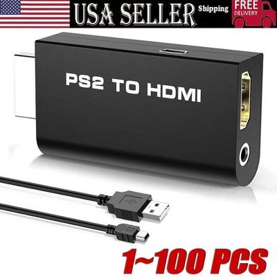 PS2 to HDMI Video Converter Adapter with 3.5mm Audio Output for HDTV Monitor Lot
