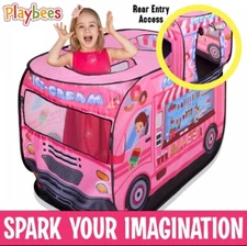 Playbees Musical Ice Cream Truck Pop Up Toddlers Play Tent  3 Openings Pink New