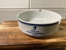 Vintage Apulina Porcelain Ashtray ATHENAEUM INTER-CONTINENTAL ATHENS 4.5" VG