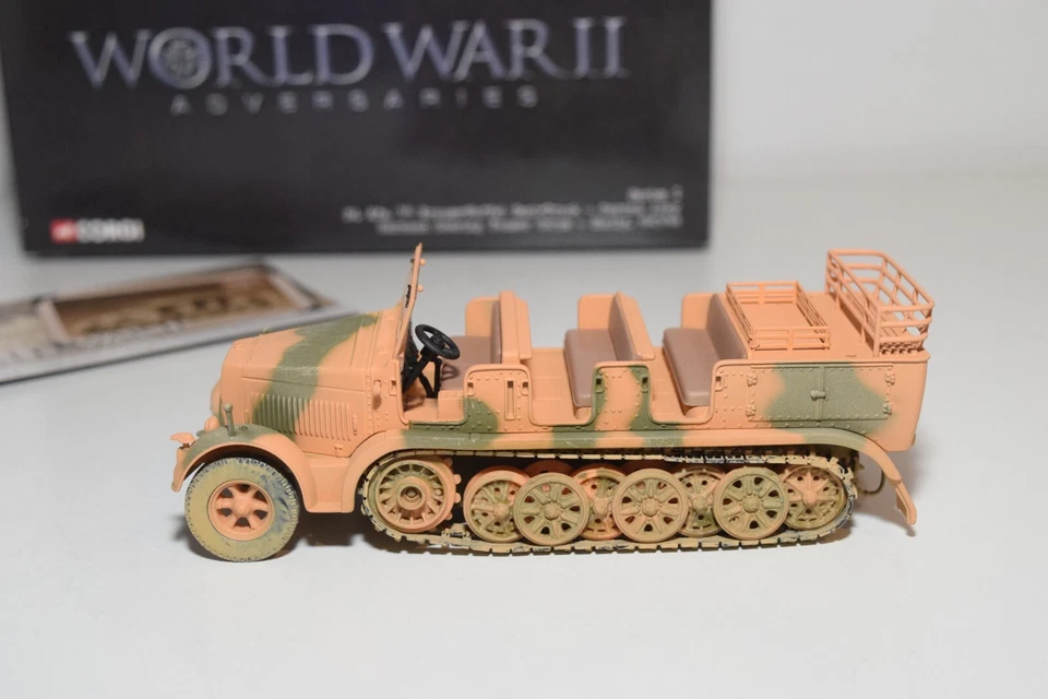 A53 1:50 CORGI TOYS CC60003 SD.KFZ 7 KRAUSS MAFFET SEMI TRACK ARMY TRUCK MIB - Immagine 2 di 4