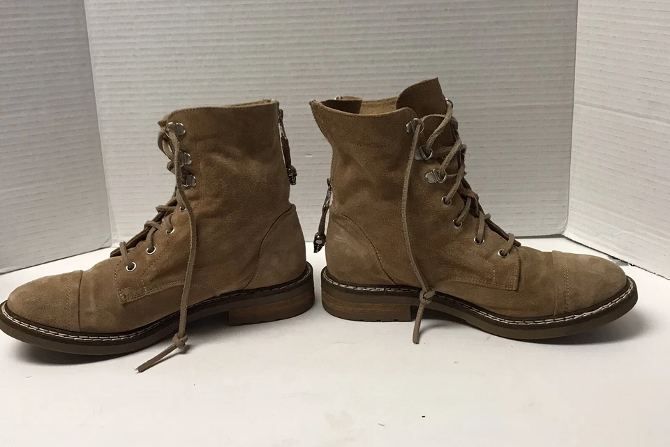 Lavorazione Artigiana Womens Sz 6.5M Ankle Boots Tan Soft Leather Suede Lace Up - Image 4 of 4